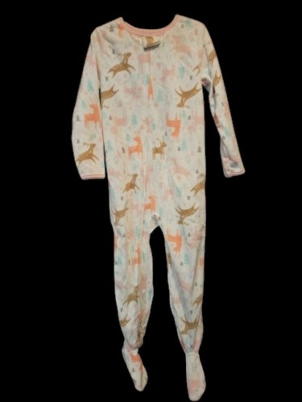 CARTER'S Deer and Forest Print Fleece Blanket Sleeper Pajamas Girls Size 5T